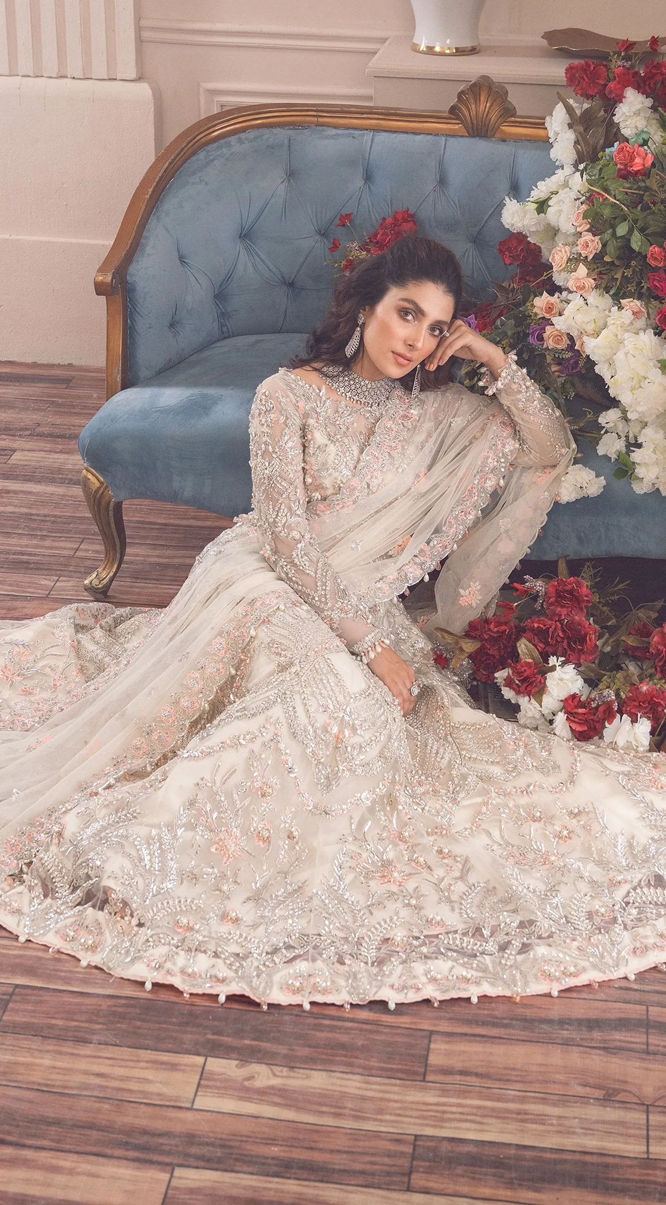Embellished Pakistani Lehenga Gown Bridal Attire #BN1072