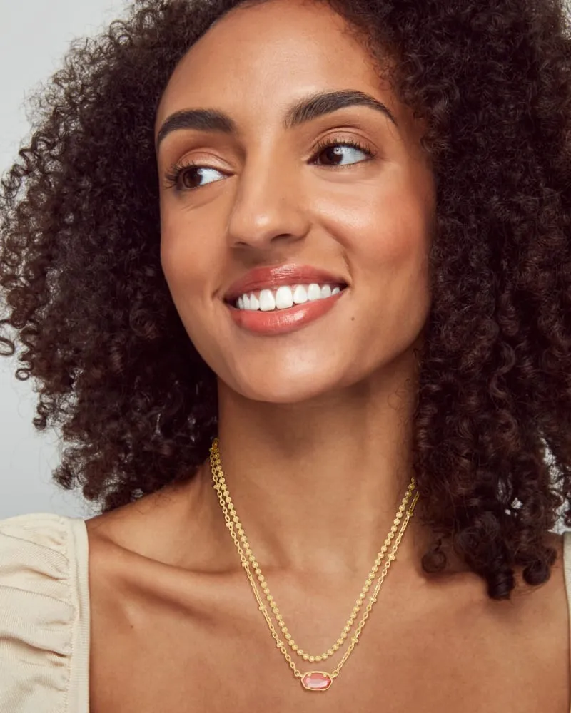Emilie Gold Multi Strand Necklace in Iridescent Drusy