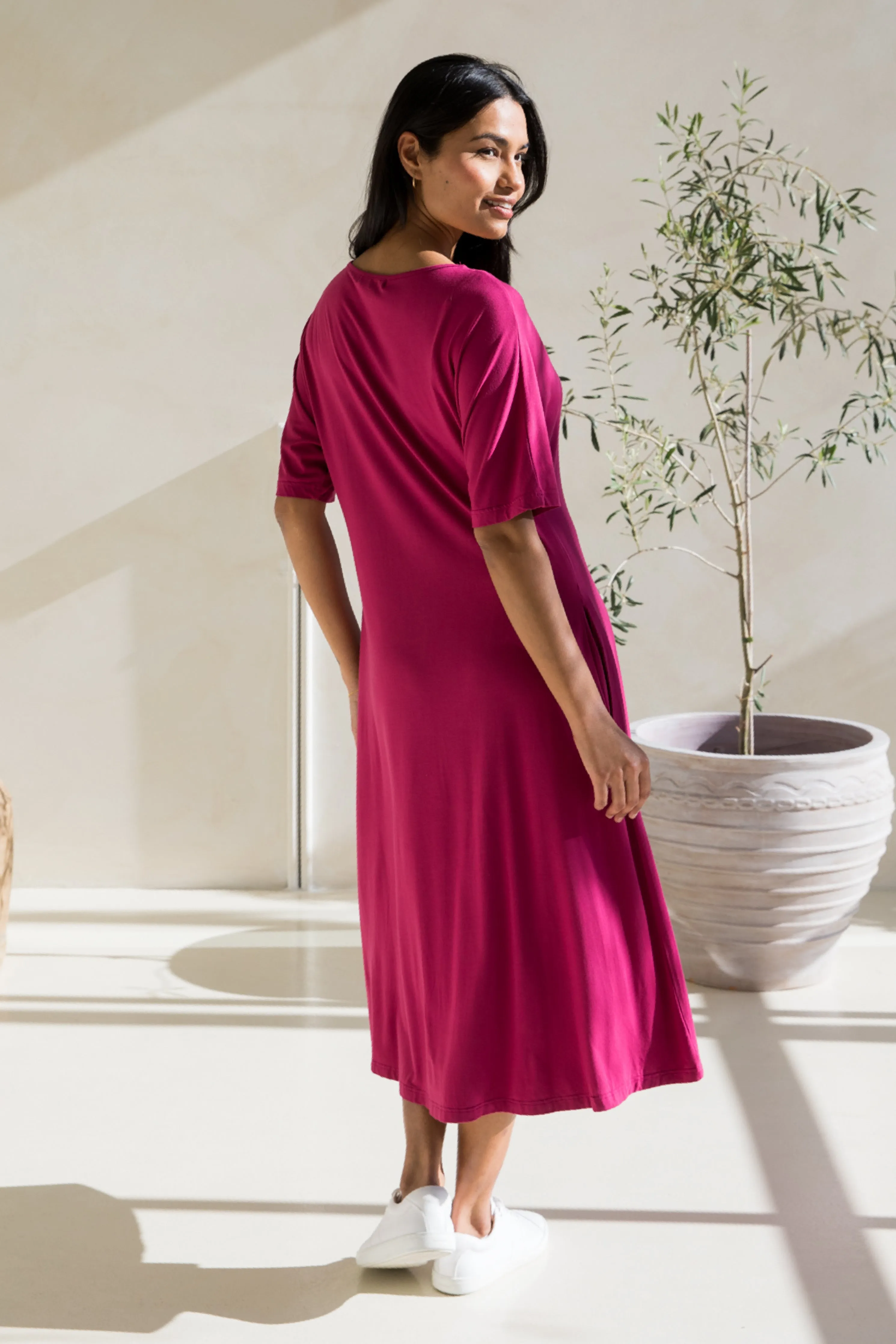 Erika Dress | Soft Maroon | FINAL SALE