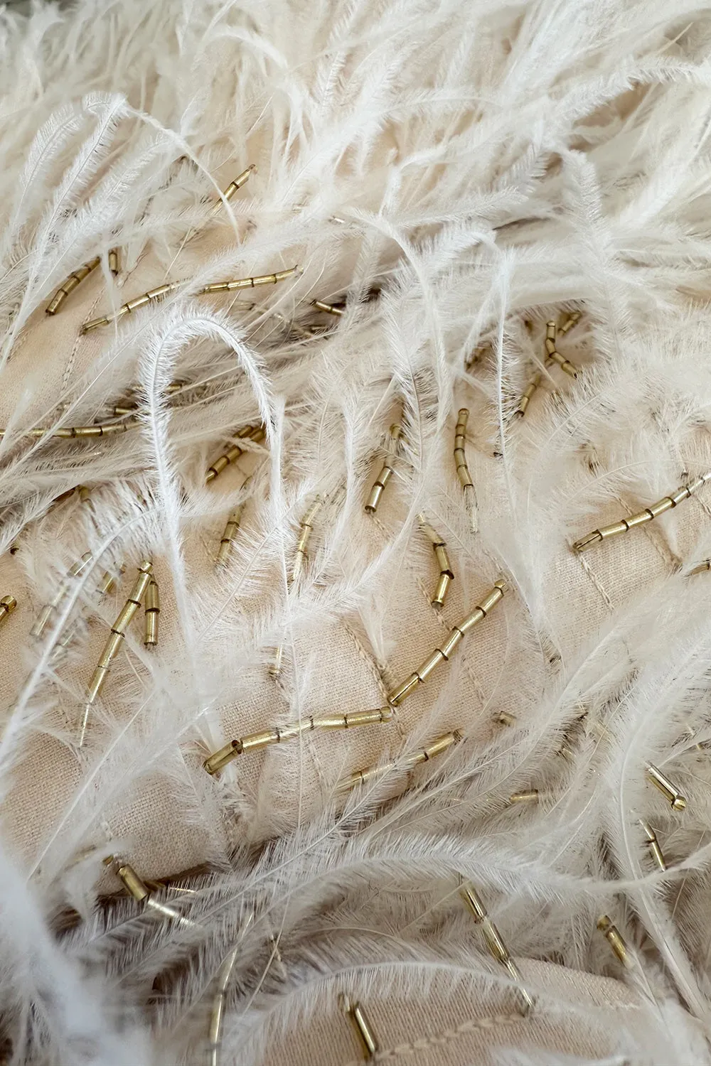 Extraordinary Resort 2020 Valentino by Pierpaolo Piccioli Ivory Silk Beaded Feather Dress