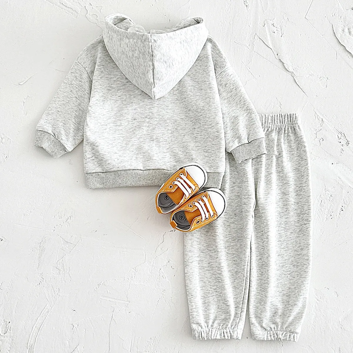Fashion Personality Children's Gray Hoodie Suit
