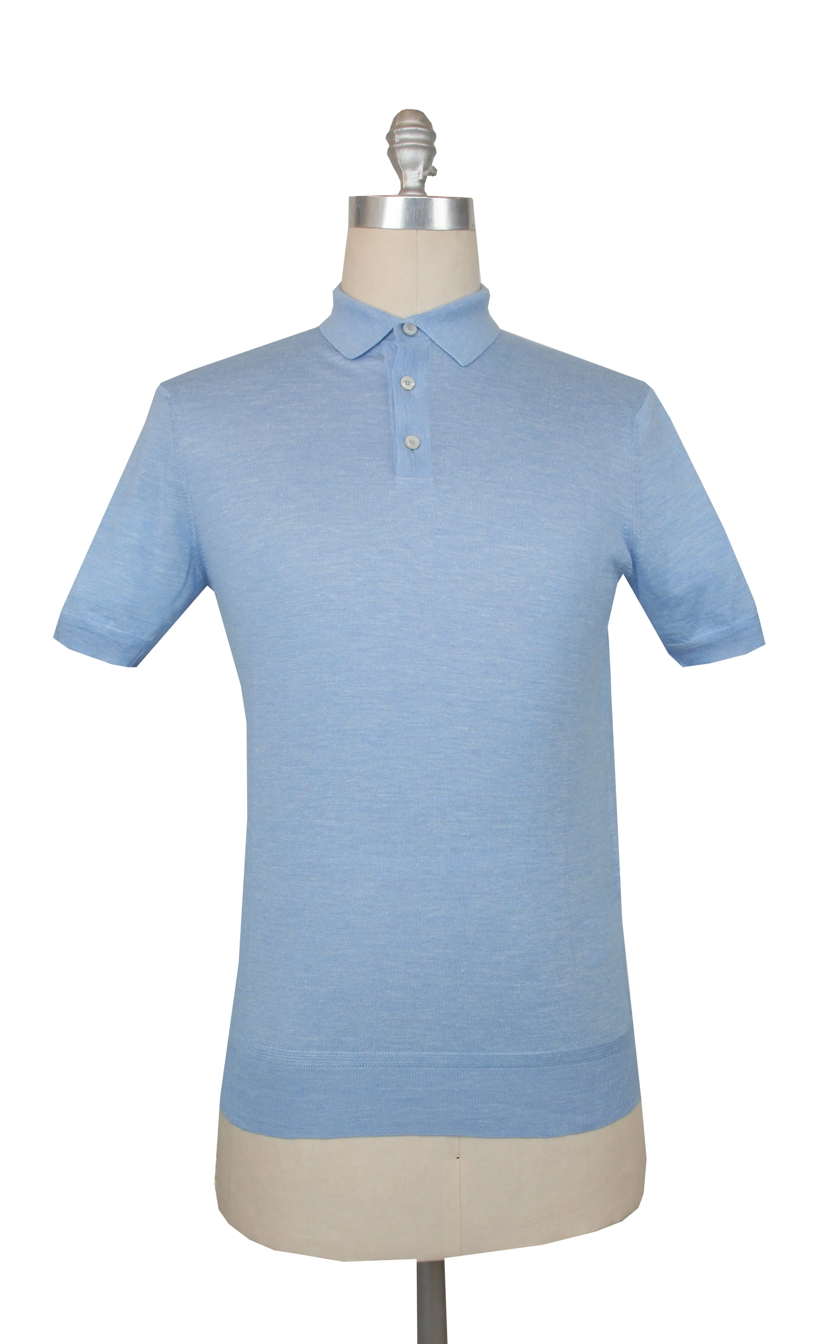 Fiori Di Lusso Light Blue 1/4 Button Polo Sweater