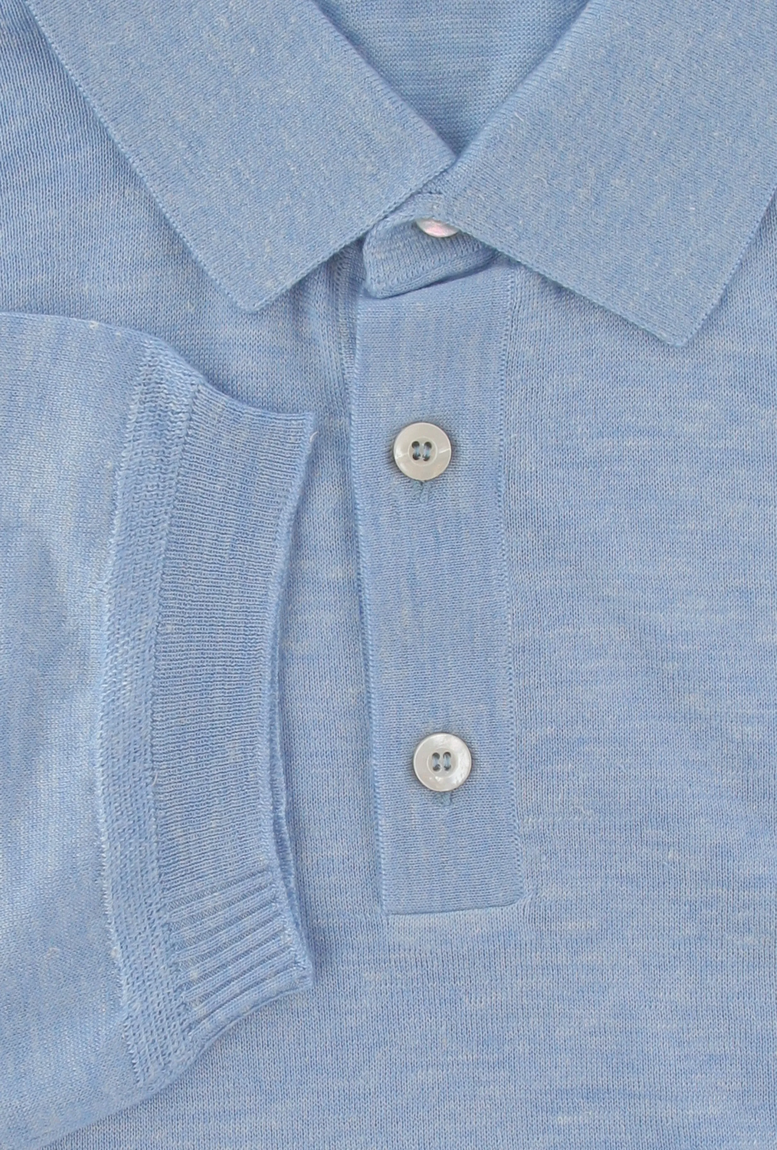 Fiori Di Lusso Light Blue 1/4 Button Polo Sweater