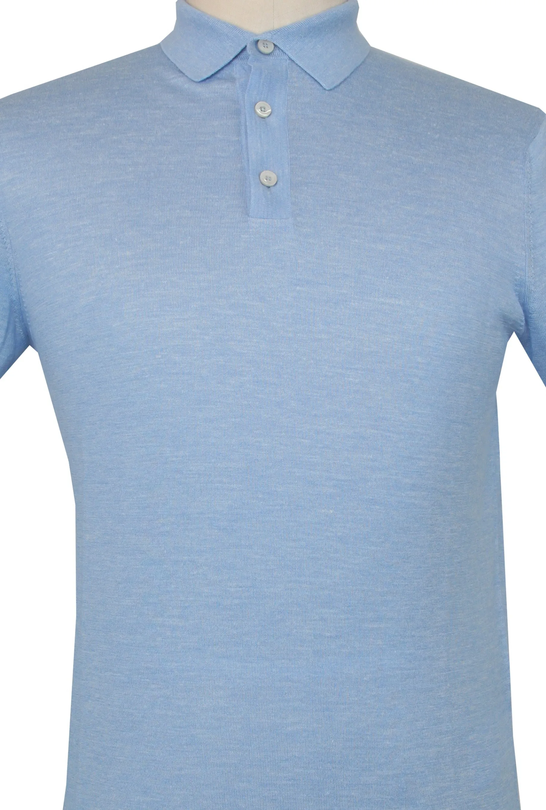 Fiori Di Lusso Light Blue 1/4 Button Polo Sweater