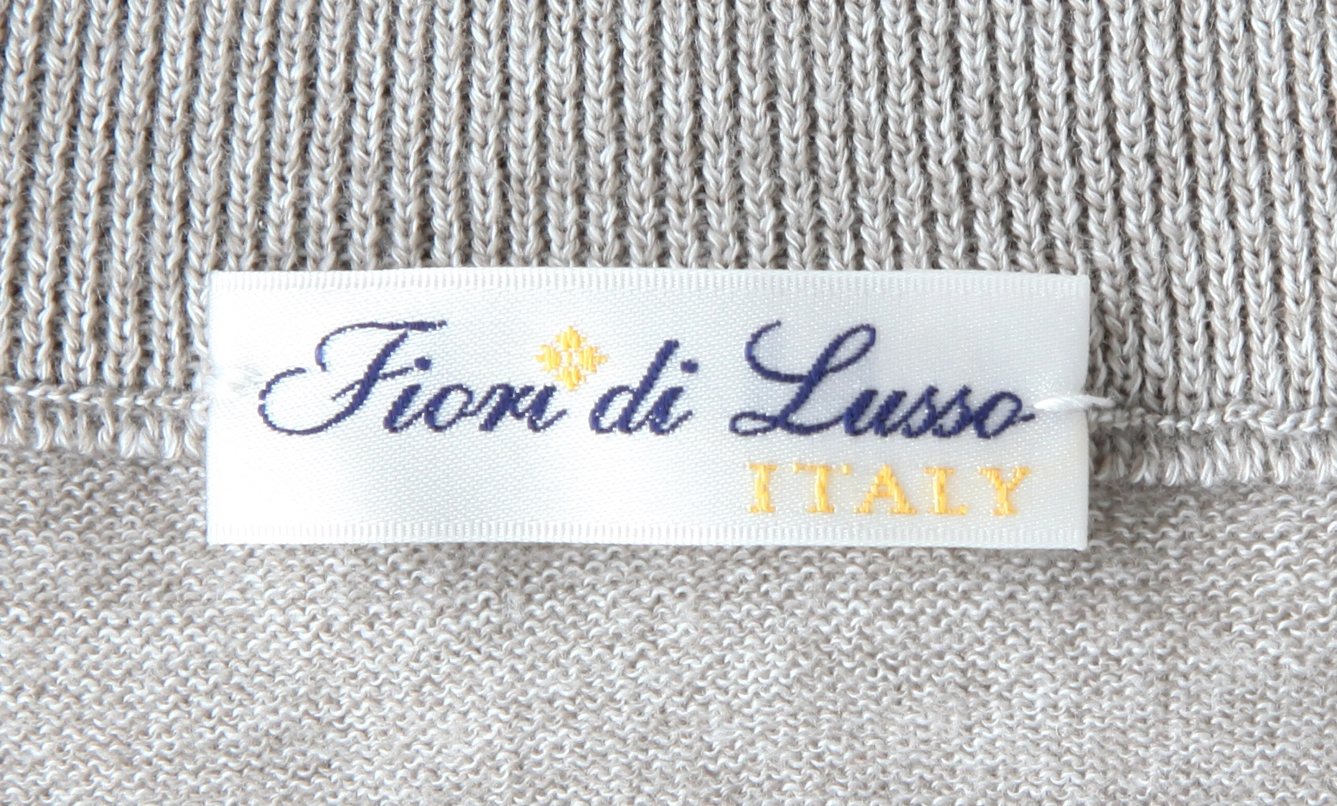 Fiori Di Lusso Light Gray Funnel Sweater