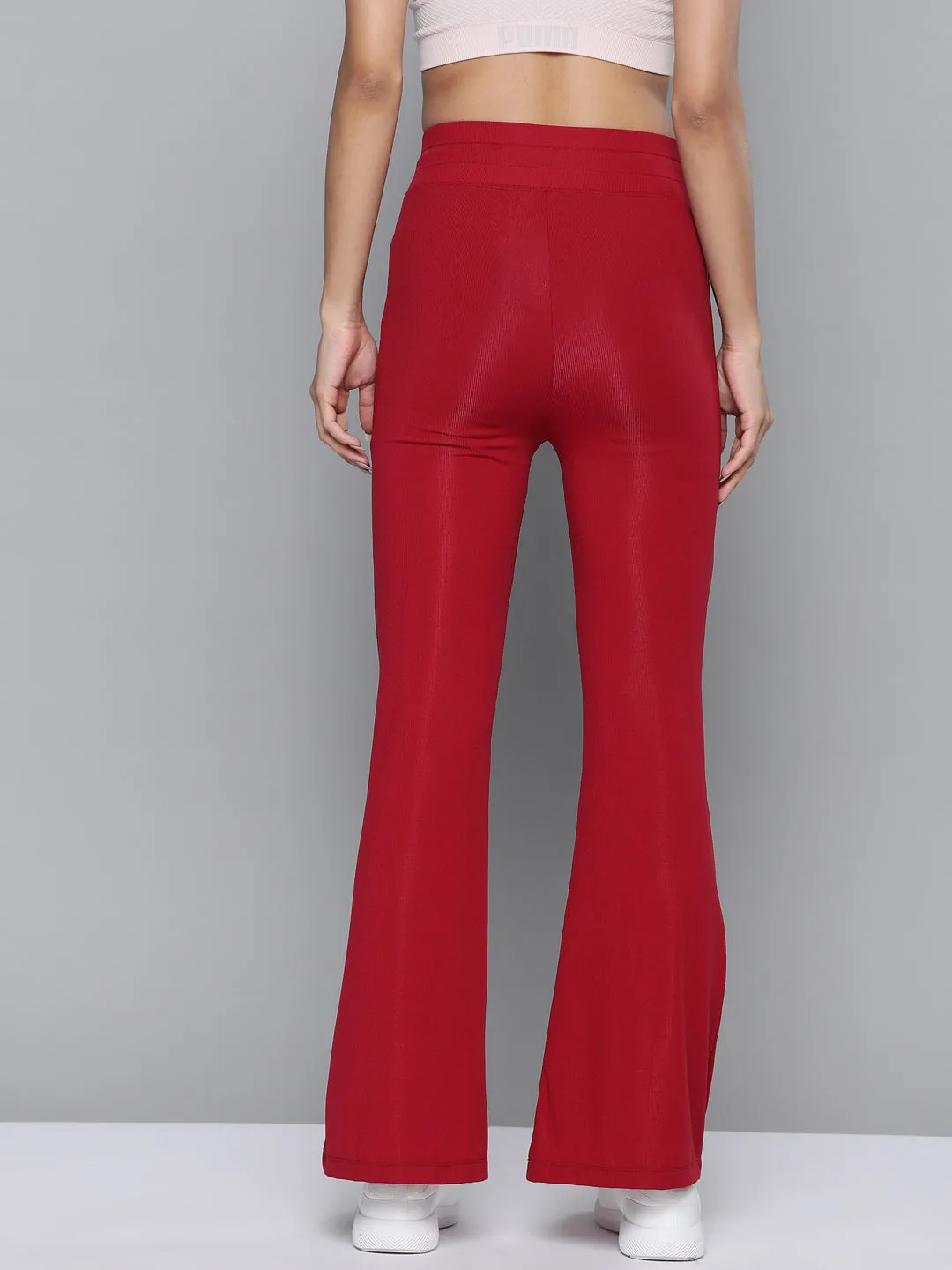 Fitkin Women Self Stripes  Maroon Straight Fit Trackpant