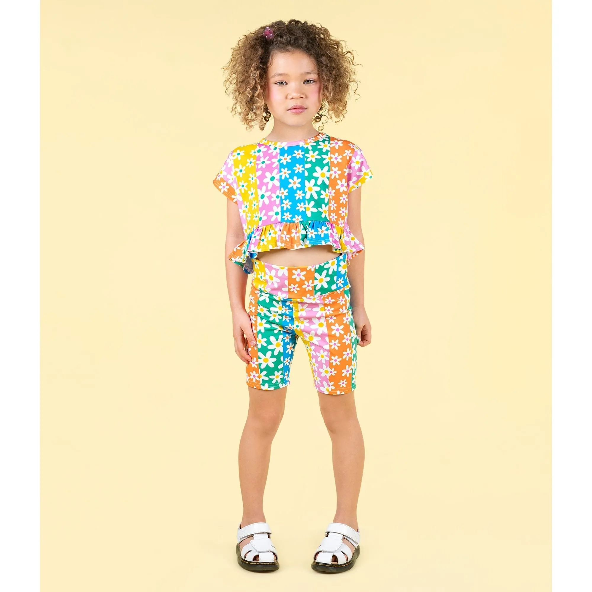 Floral Stripes Frill T-Shirt