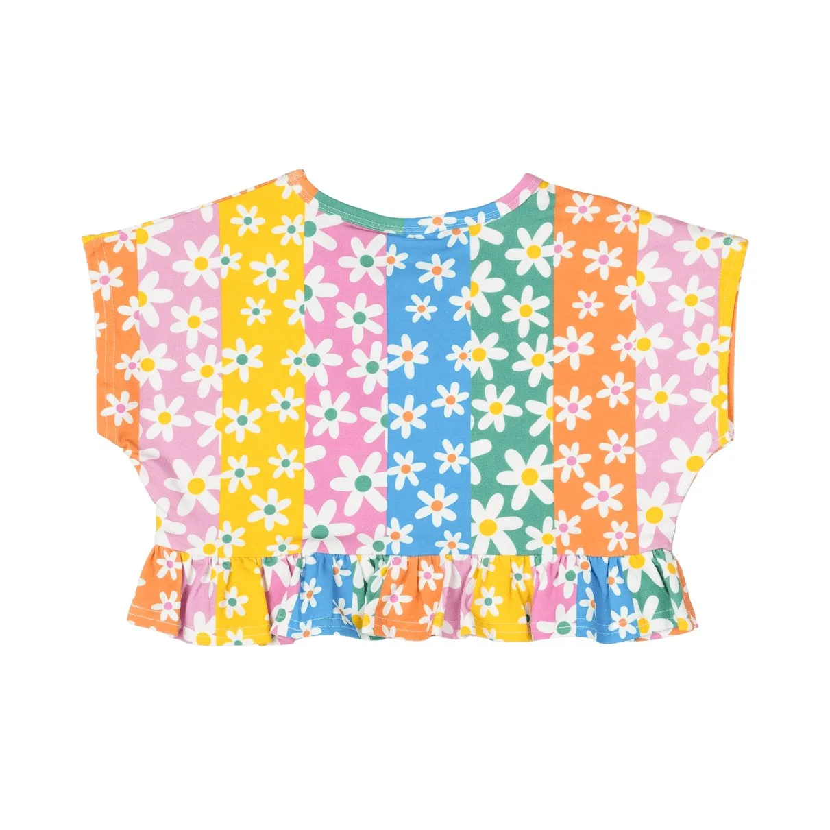 Floral Stripes Frill T-Shirt