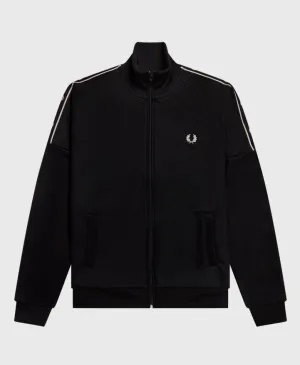 Fred Perry J4535 Taped Sleeve Track Jacket 102 Black