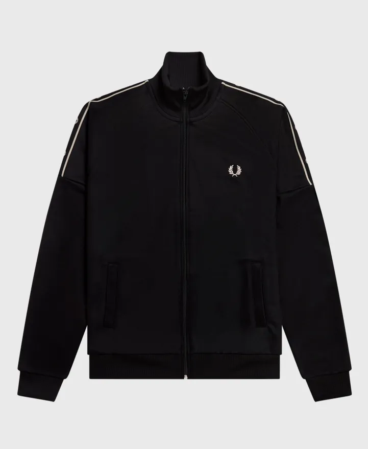 Fred Perry J4535 Taped Sleeve Track Jacket 102 Black