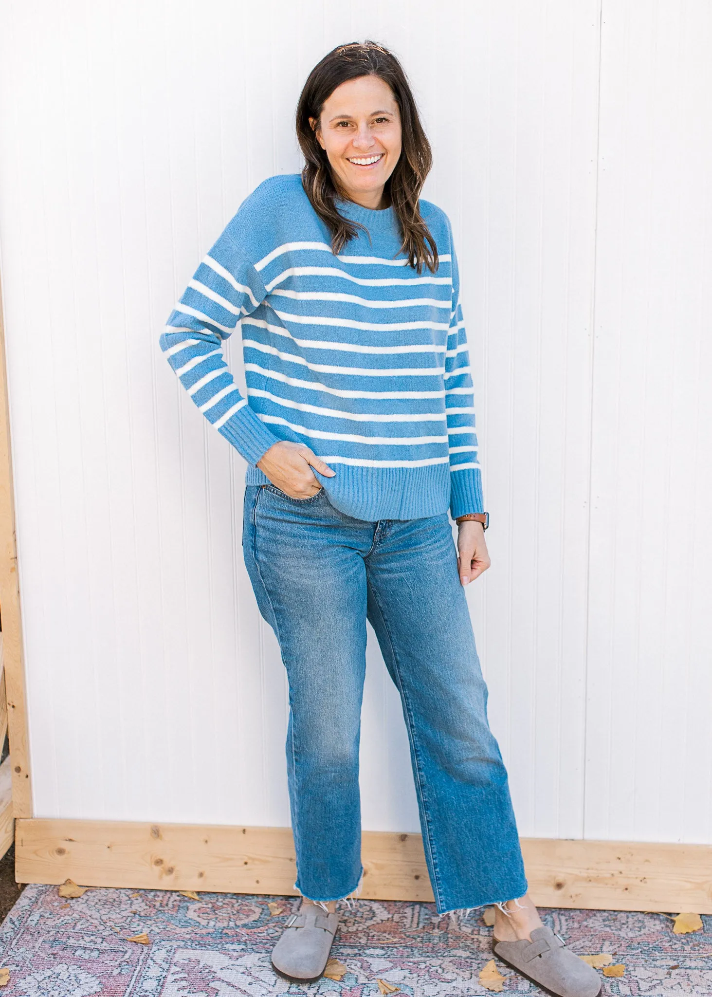 Fresh Water Blue Stripe Sweater