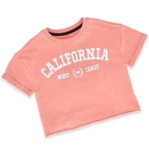 Girls Los Angeles Boxy Tee - Coral