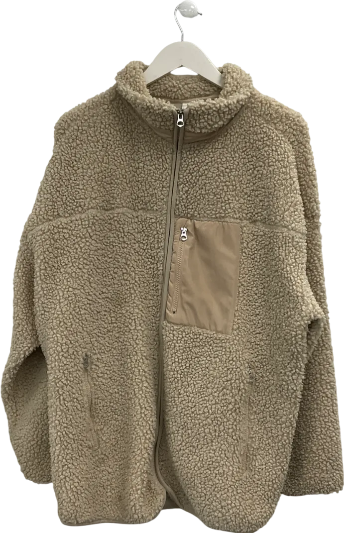 H&M Beige Teddy Jacket UK L