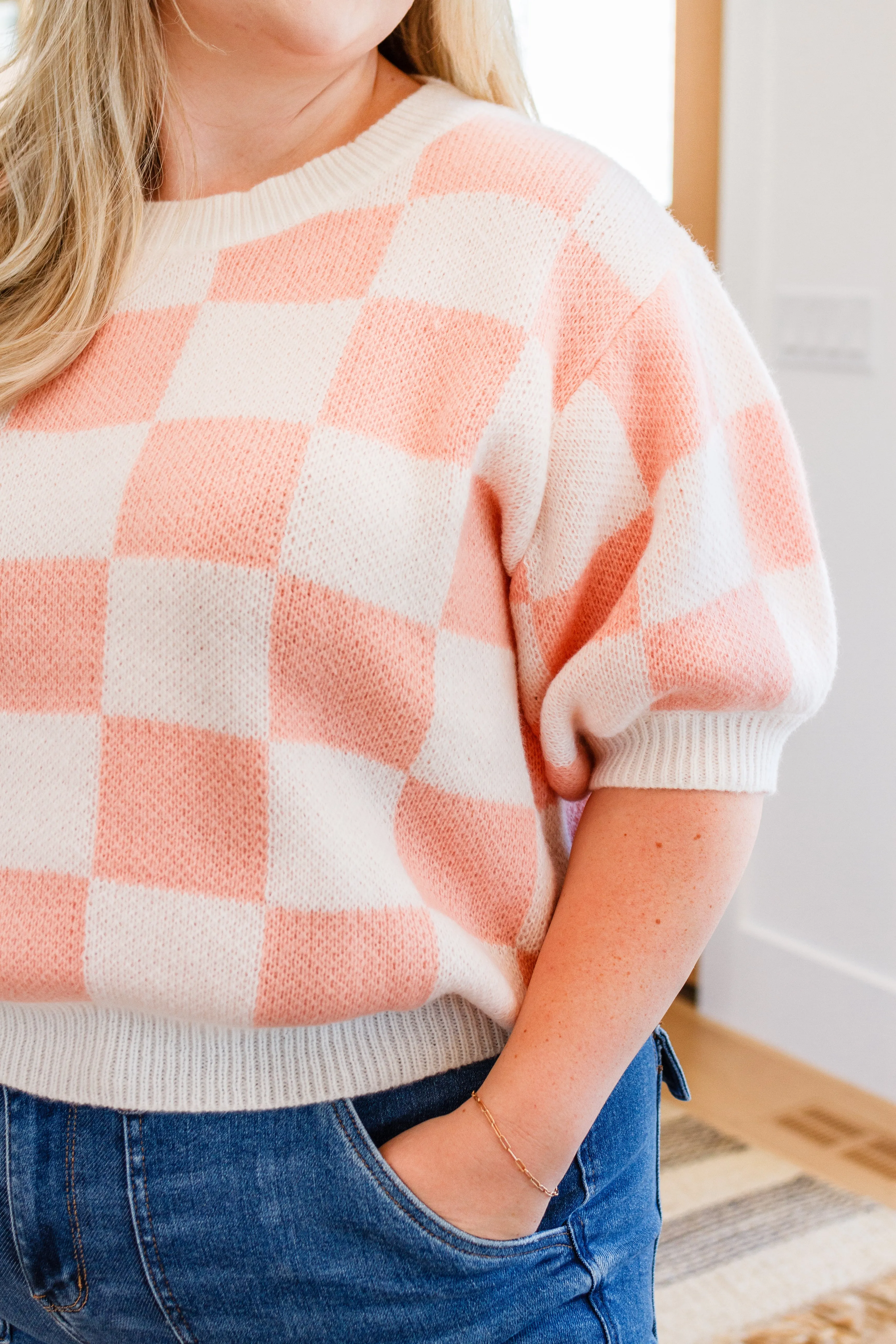 Hazel Blues® |  Start Me Up Checkered Sweater