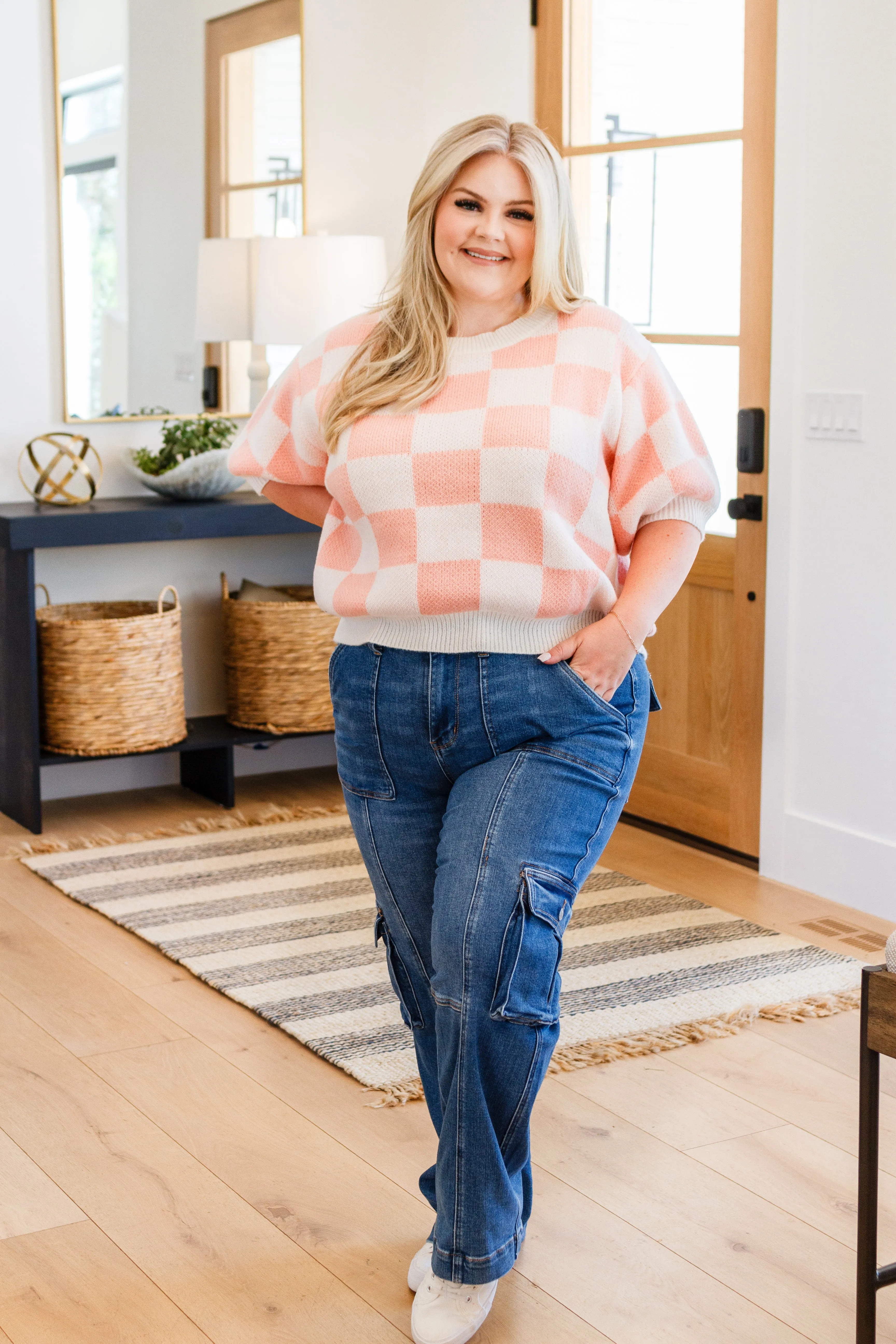 Hazel Blues® |  Start Me Up Checkered Sweater