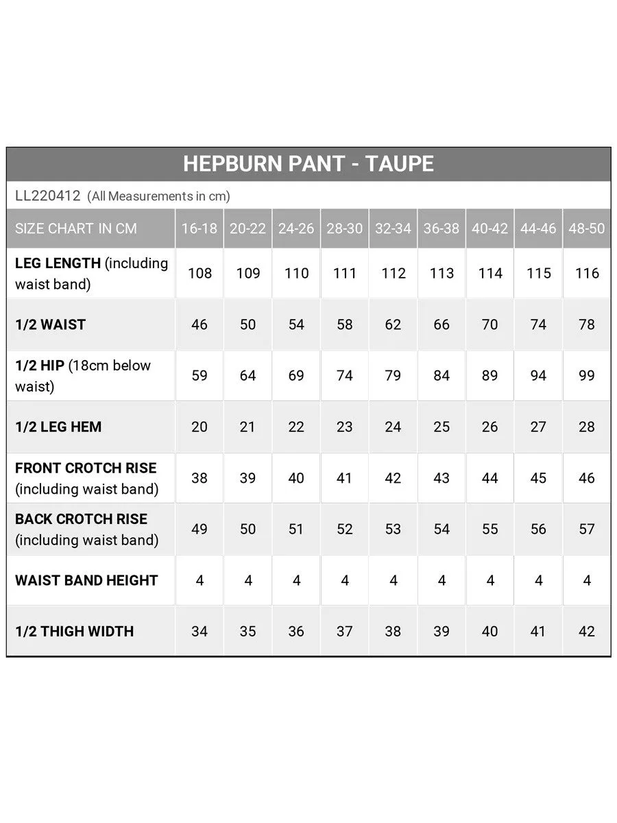 Hepburn Pant - Taupe*