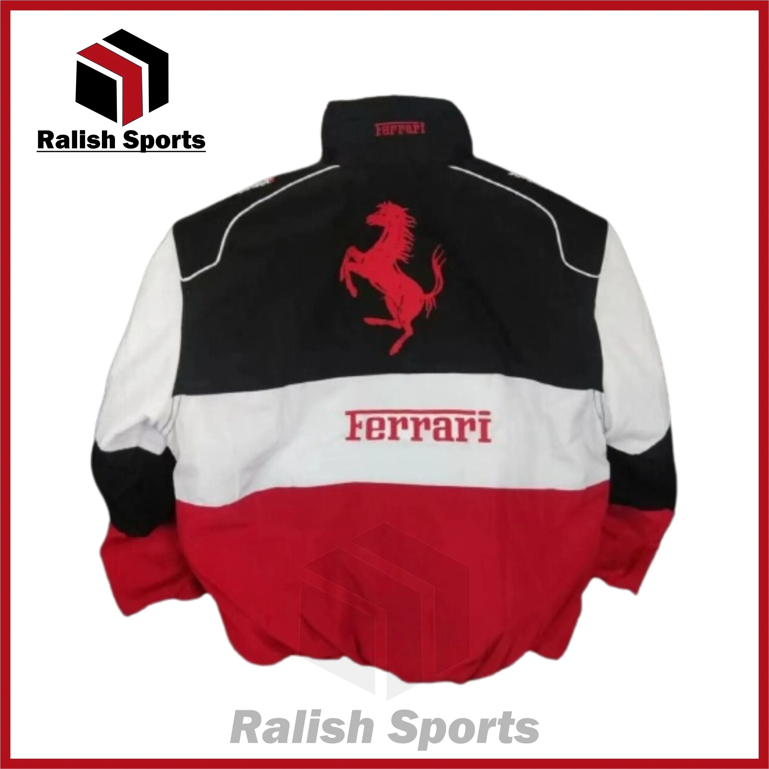 Hot New Ferrari Black Embroidery EXCLUSIVE JACKET