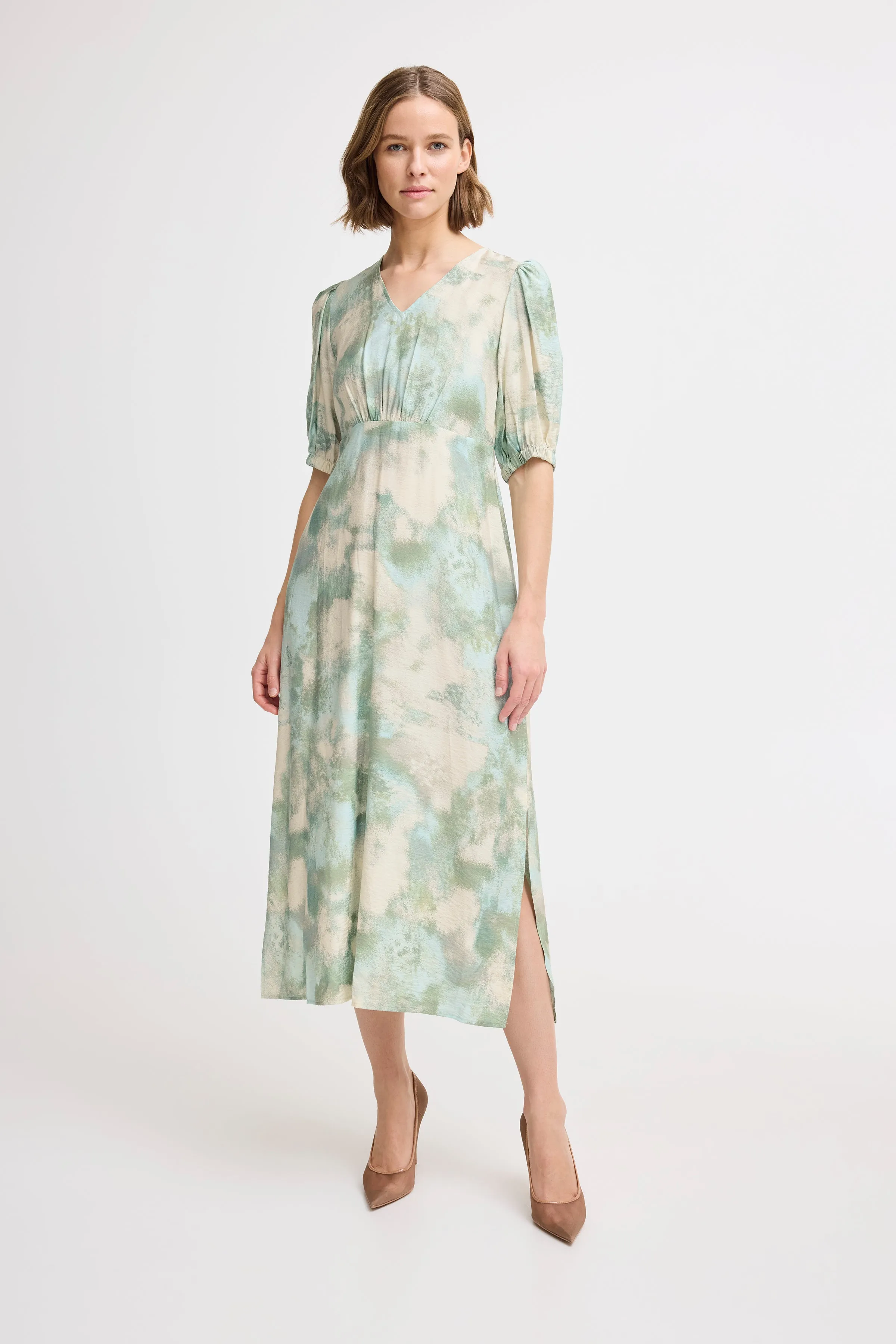 Ibine Short Sleeve Dress | Blue Haze Blur