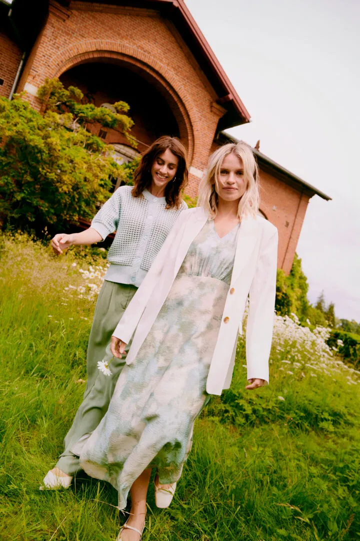 Ibine Short Sleeve Dress | Blue Haze Blur
