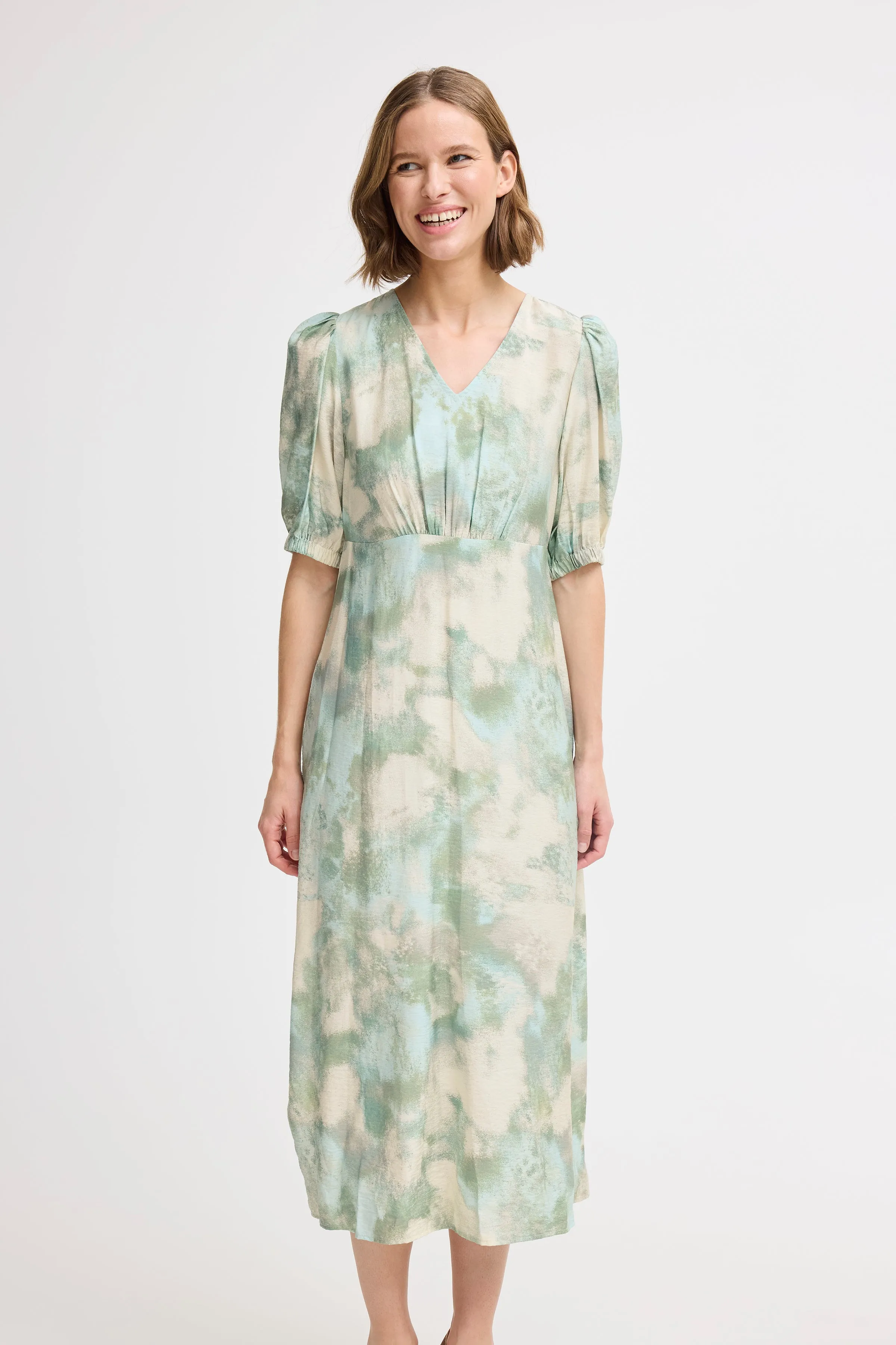Ibine Short Sleeve Dress | Blue Haze Blur