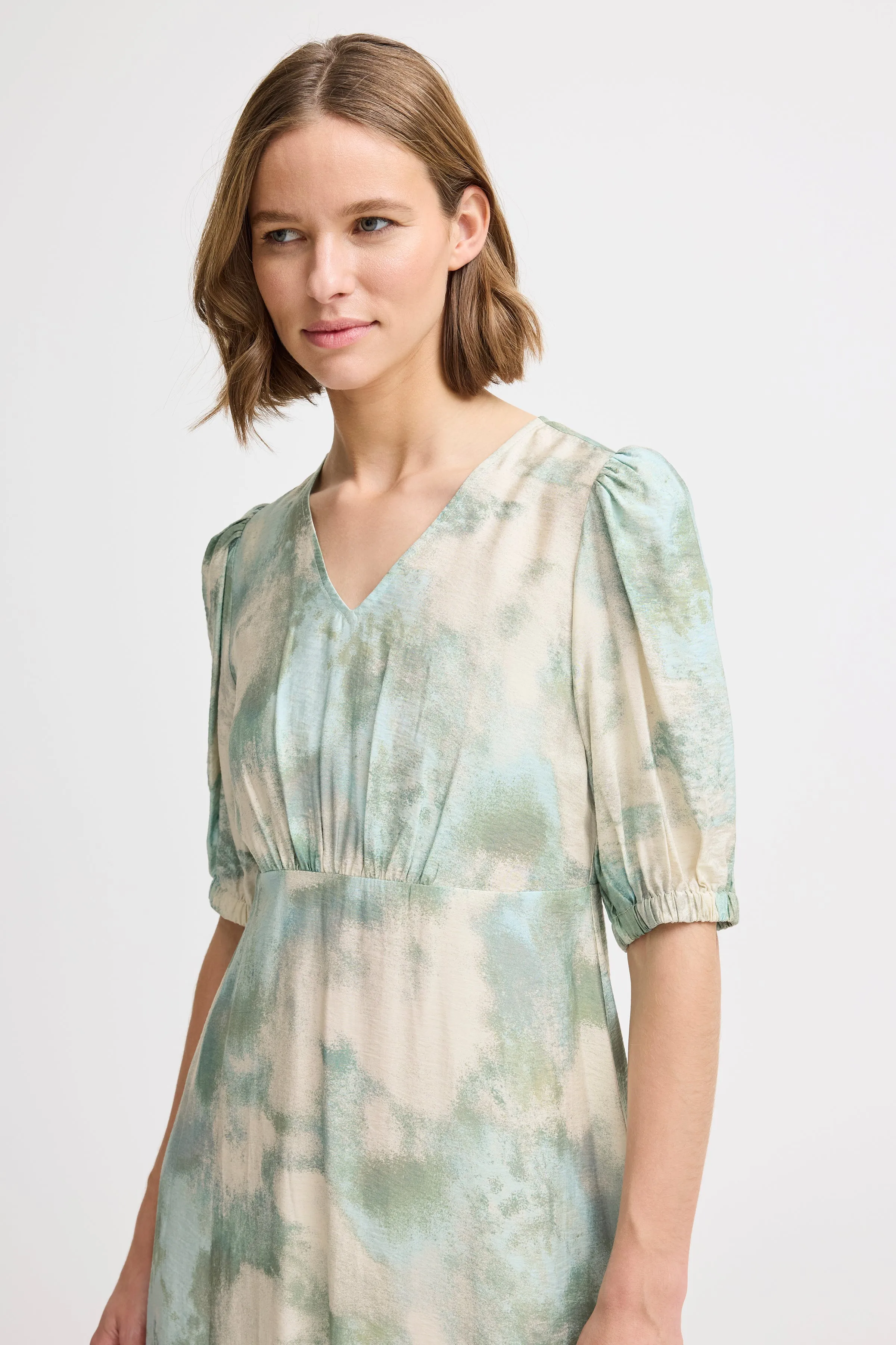 Ibine Short Sleeve Dress | Blue Haze Blur