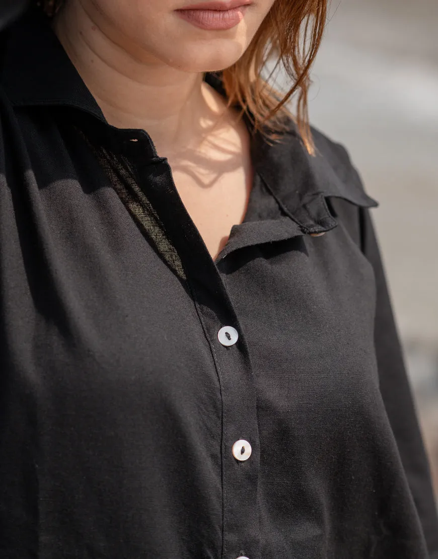 Indian Ink Black Shirt Dress