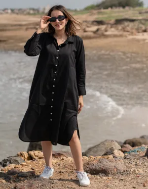 Indian Ink Black Shirt Dress