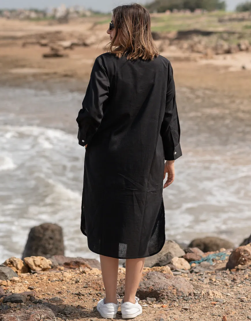 Indian Ink Black Shirt Dress