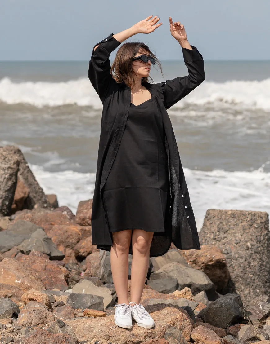 Indian Ink Black Shirt Dress