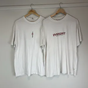 Insight Mens White Short Sleeve T-Shirt Bundle Size Large (2 T-Shirts)