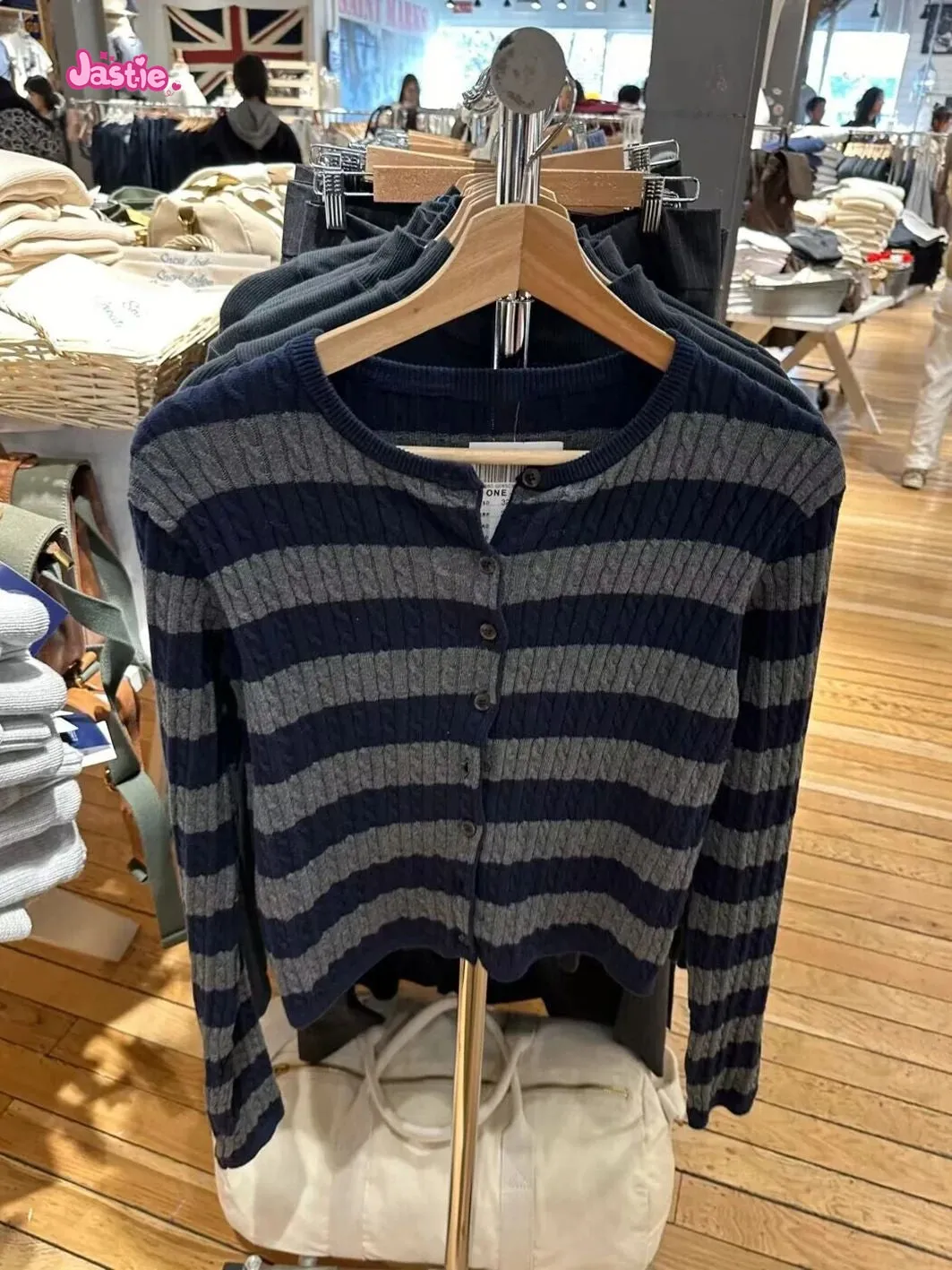 JazzHer Twisted Flower Stripe Cardigan Women's Sweater Spring Casual Sweaters Cotton Long Sleeve O Neck Single Breasted Outerwear Top
