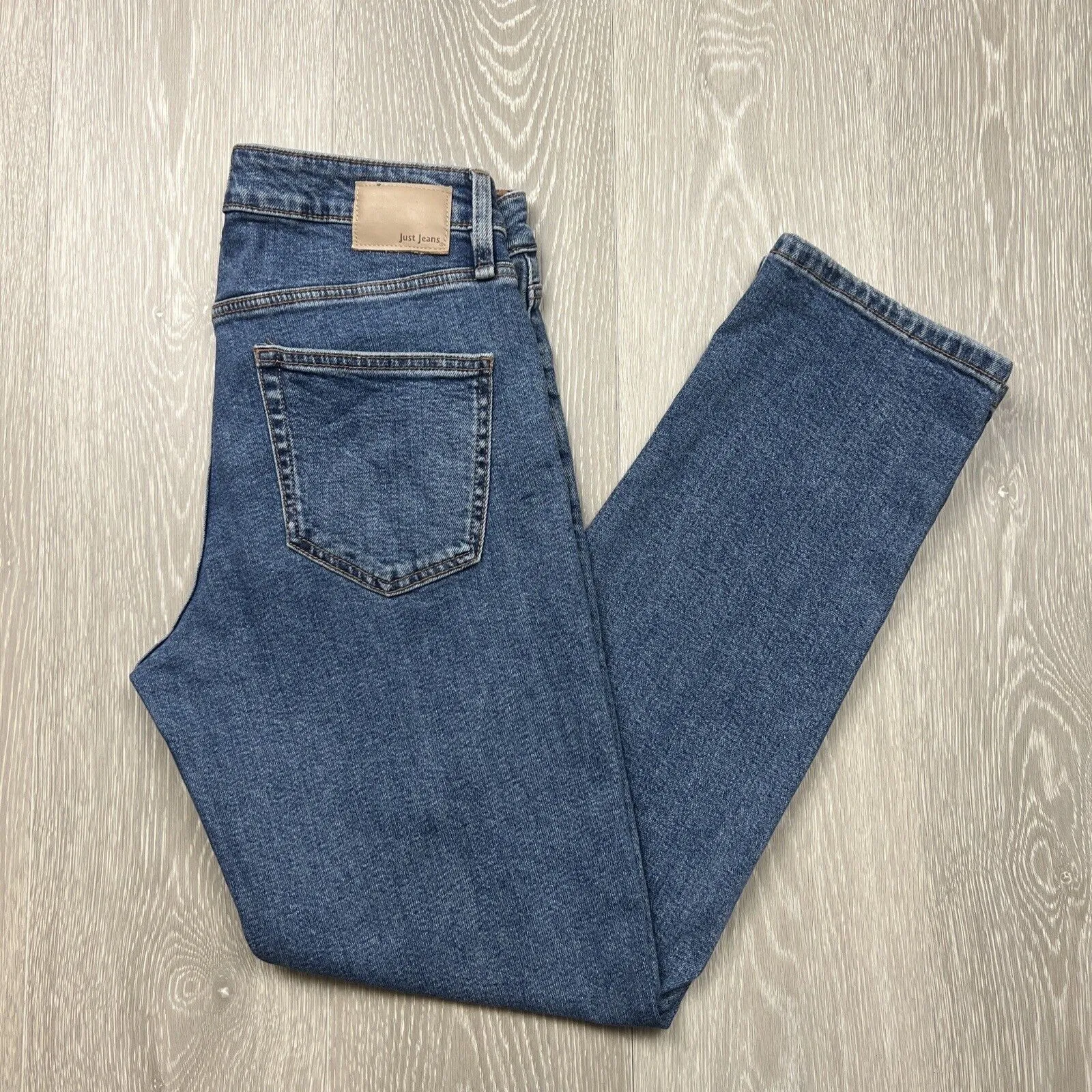 Just Jeans Womens Blue Denim Straight High Rise Petite Length Size 10P