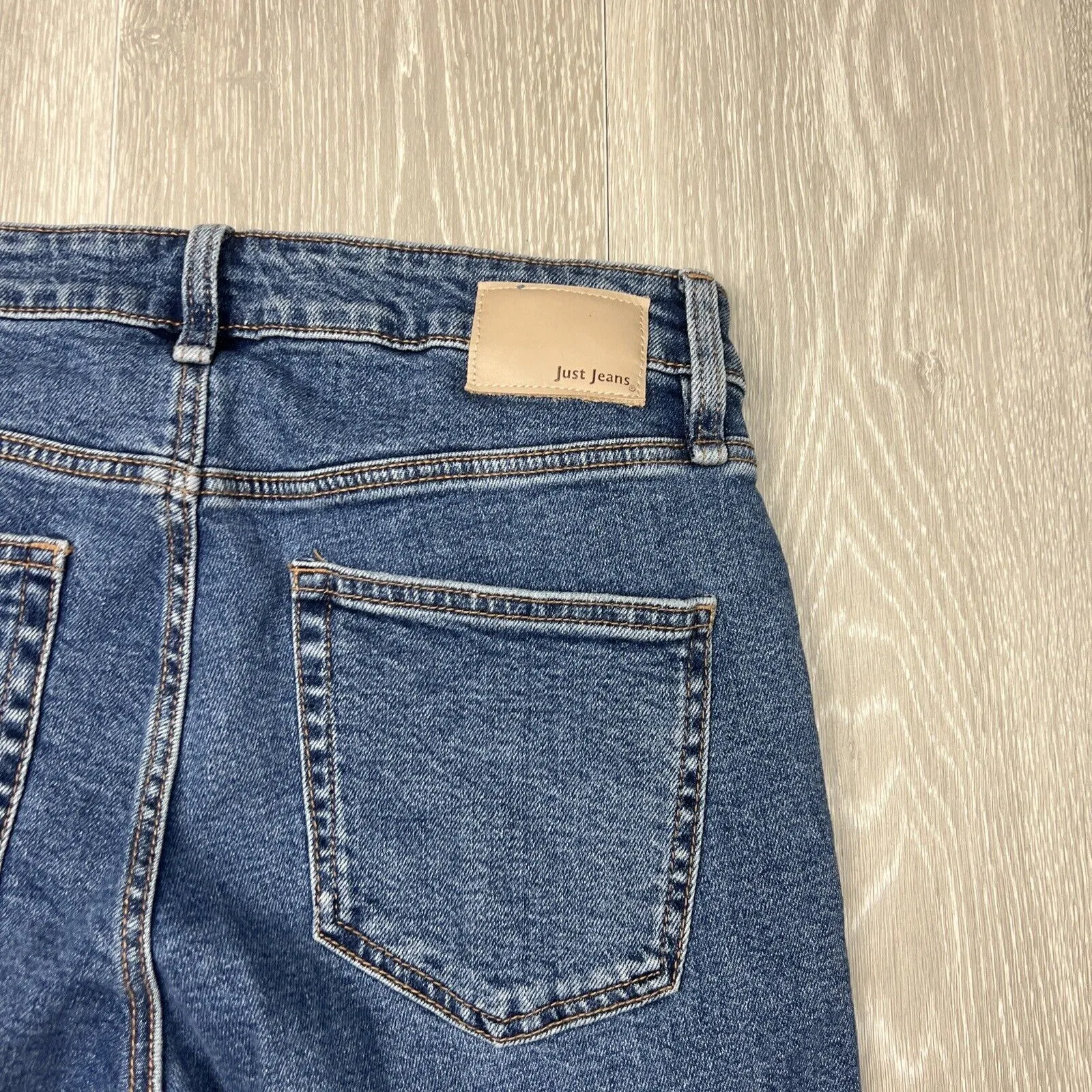 Just Jeans Womens Blue Denim Straight High Rise Petite Length Size 10P