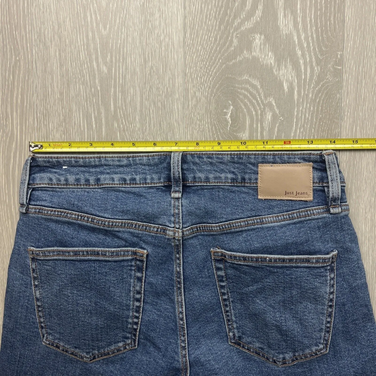 Just Jeans Womens Blue Denim Straight High Rise Petite Length Size 10P
