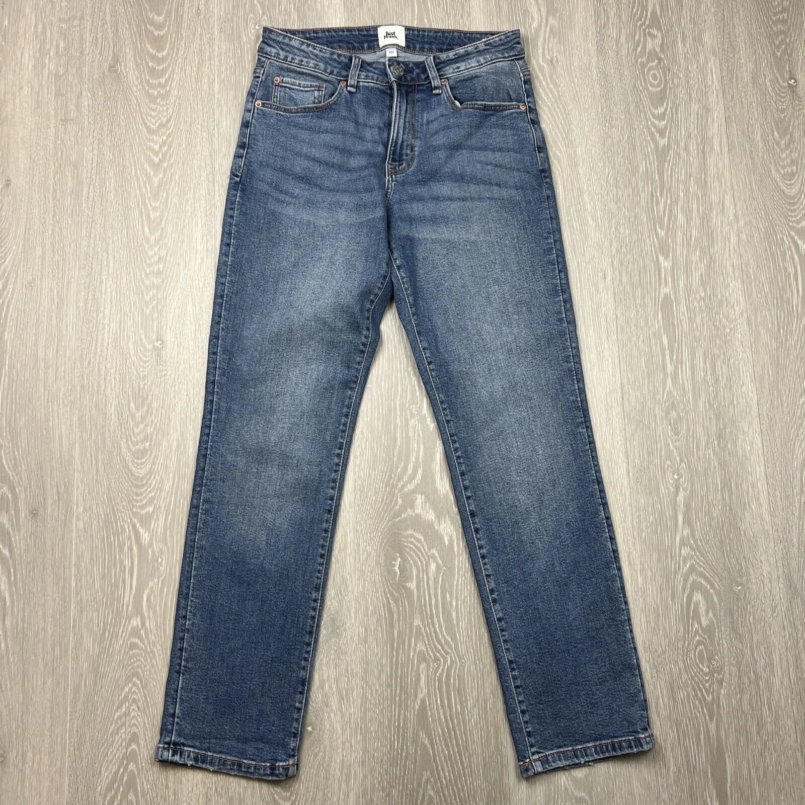 Just Jeans Womens Blue Denim Straight High Rise Petite Length Size 10P