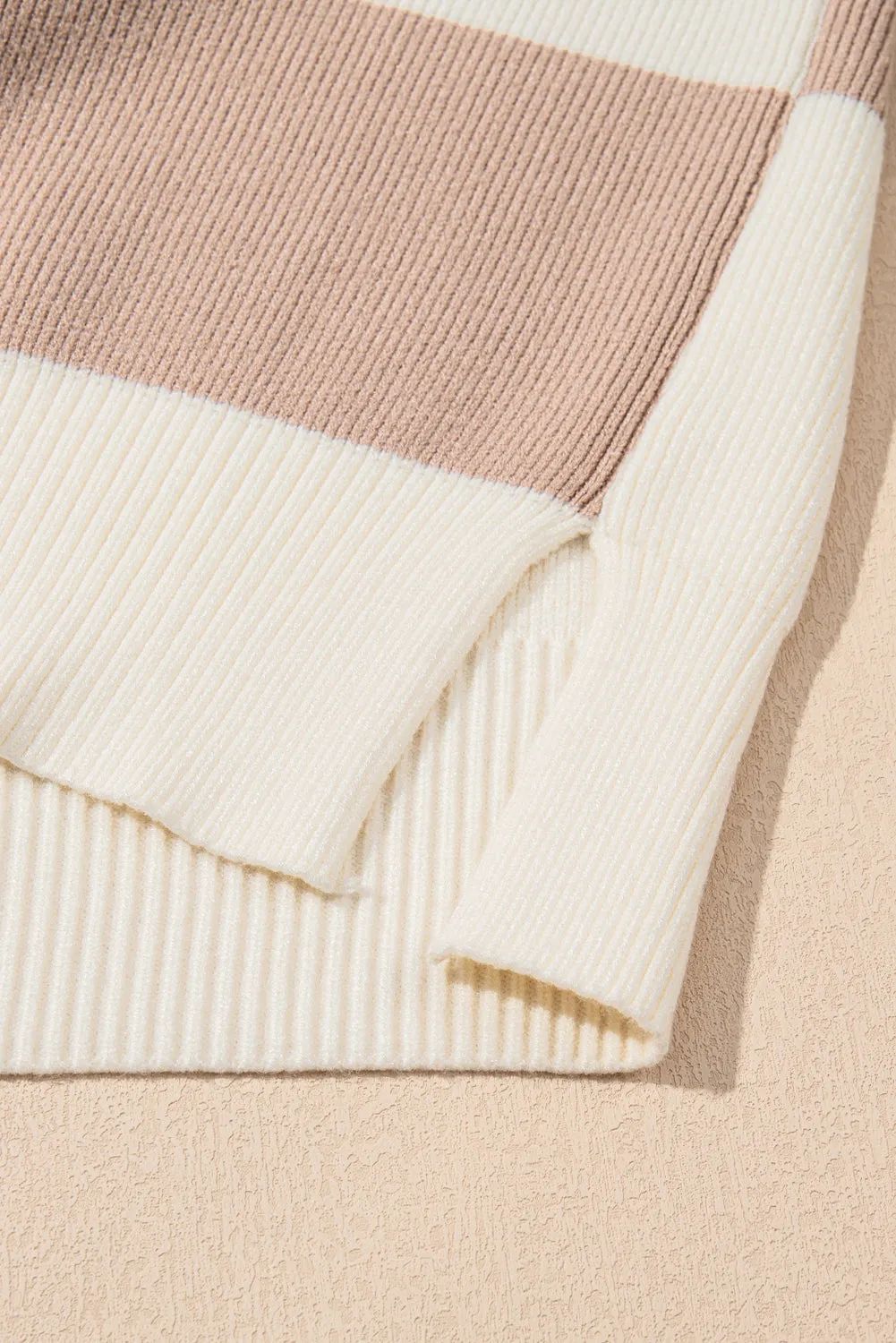 KaleaBoutique Checkered Side Slits Drop Shoulder Oversized Sweater