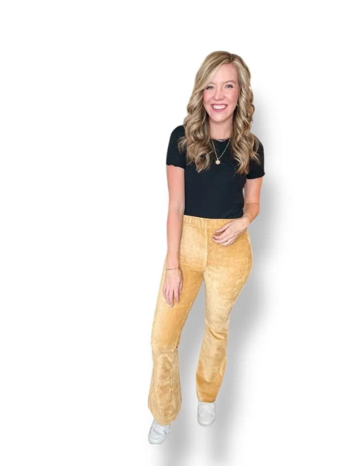 Kylie - Solid Curry Tan Stretch Cord