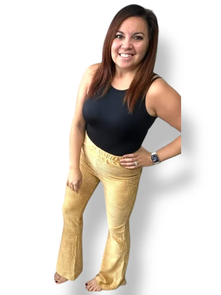 Kylie - Solid Curry Tan Stretch Cord
