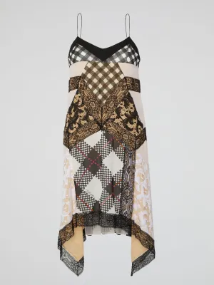 Lace Panelled Check Dress