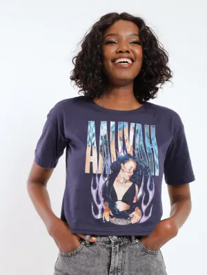 Ladies Aliyah Boxy Tee - Navy