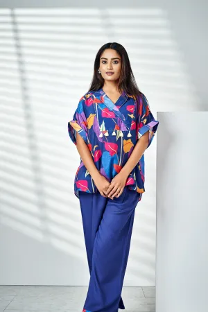 Leaf Print Viscose Muslin Kaftan Co-ords