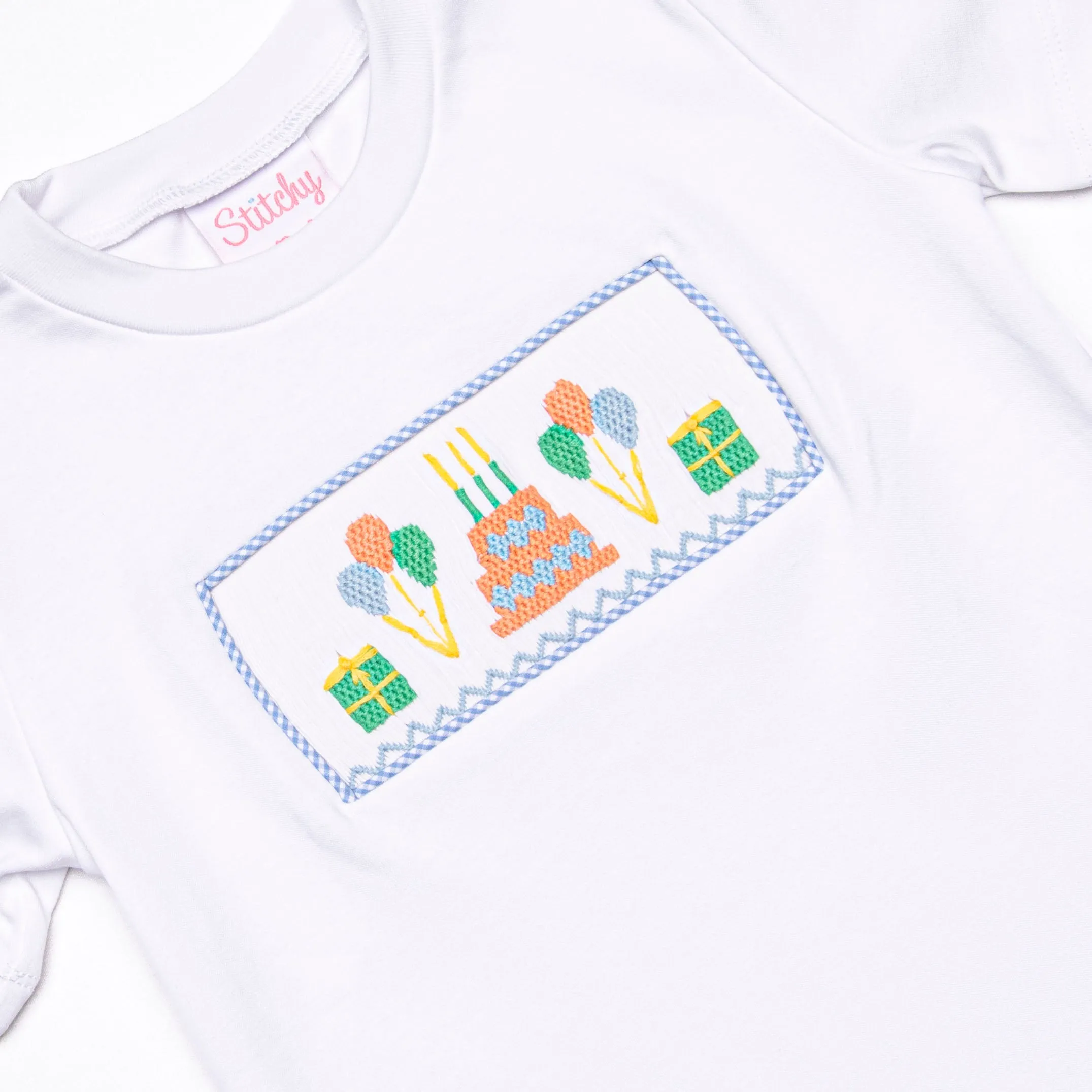 Let's Celebrate Smocked Pant Set, Blue Gingham