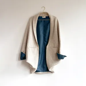 Lifafa Coat – Aquamarine Sandstone in Handloom Wool & Botanical Silk