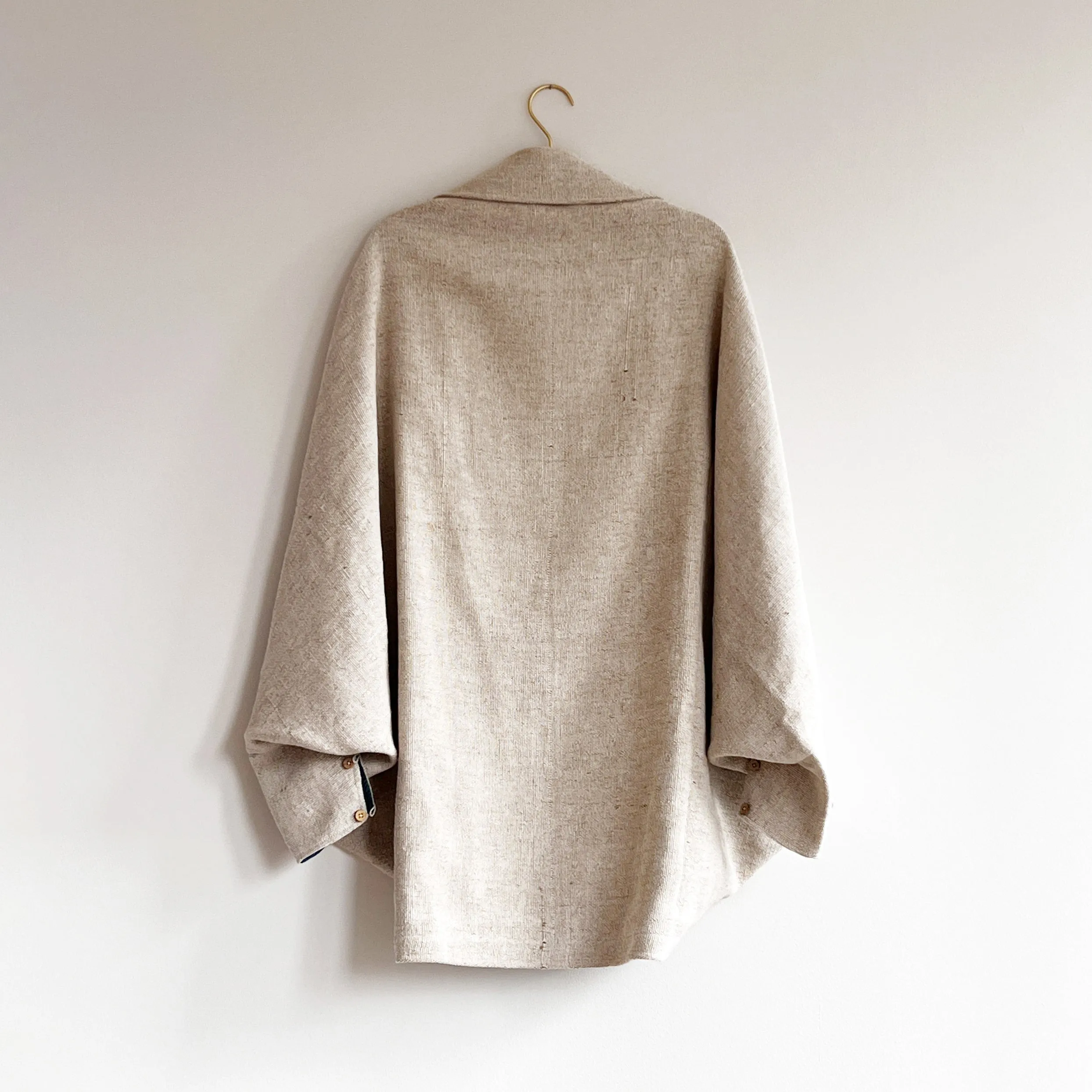 Lifafa Coat – Aquamarine Sandstone in Handloom Wool & Botanical Silk
