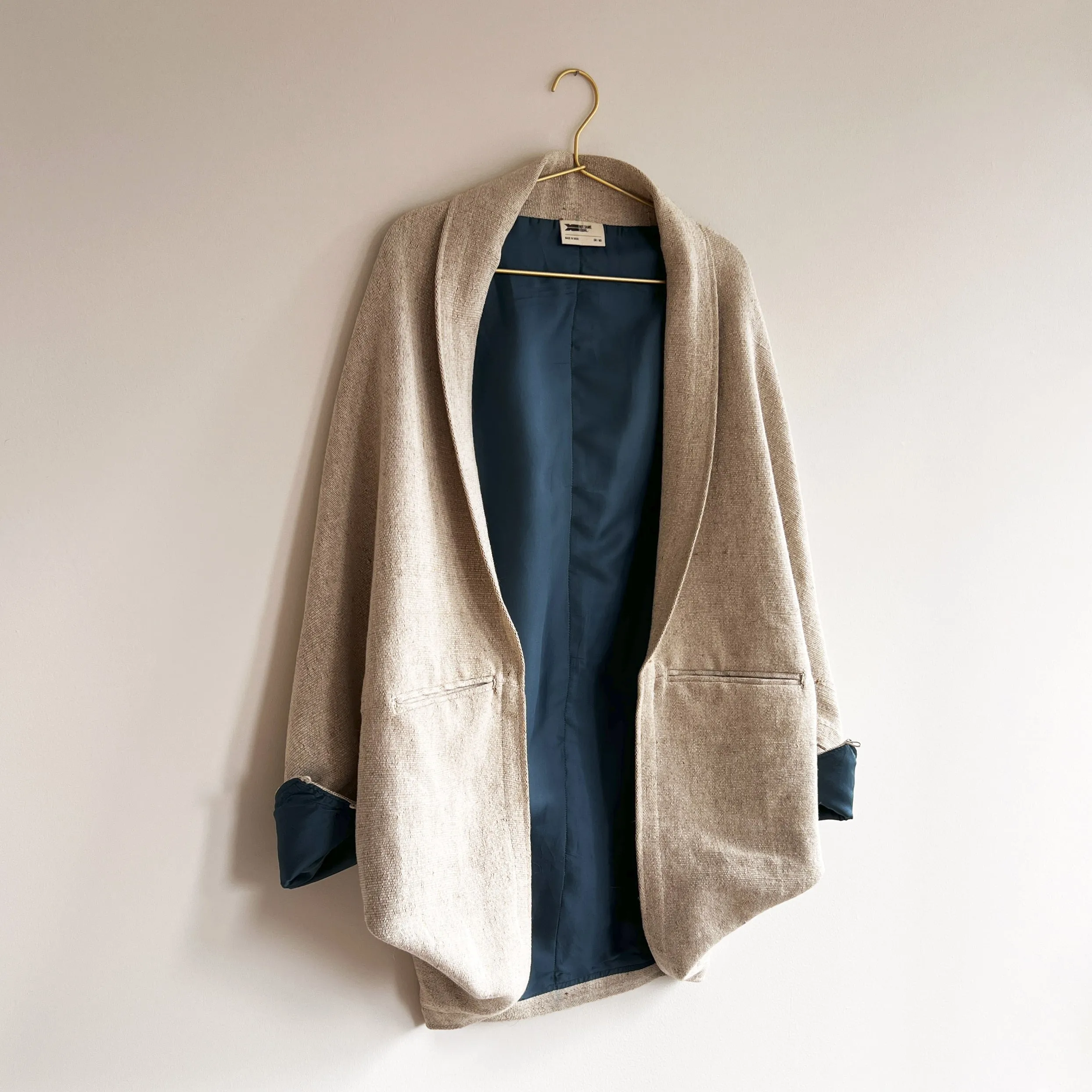 Lifafa Coat – Aquamarine Sandstone in Handloom Wool & Botanical Silk