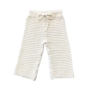 Linear Knit Pants - Natural White