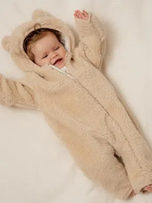 Little Dutch Unisex Beige Teddy Pramsuit