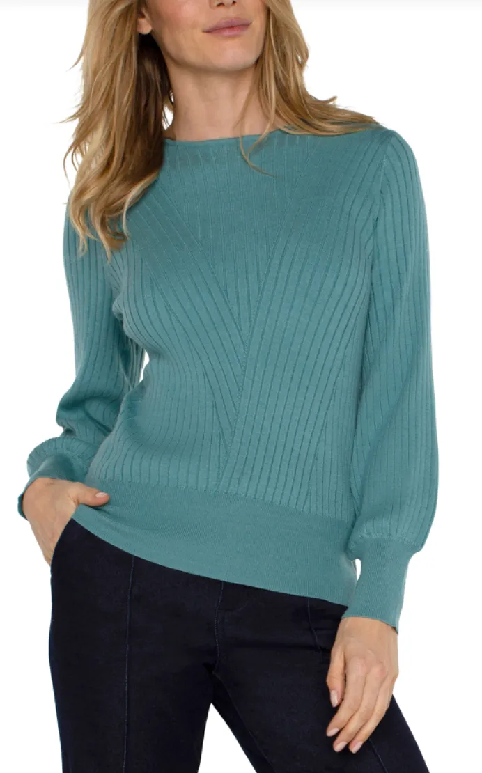 Long Sleeve Ribbed Crew Sweater