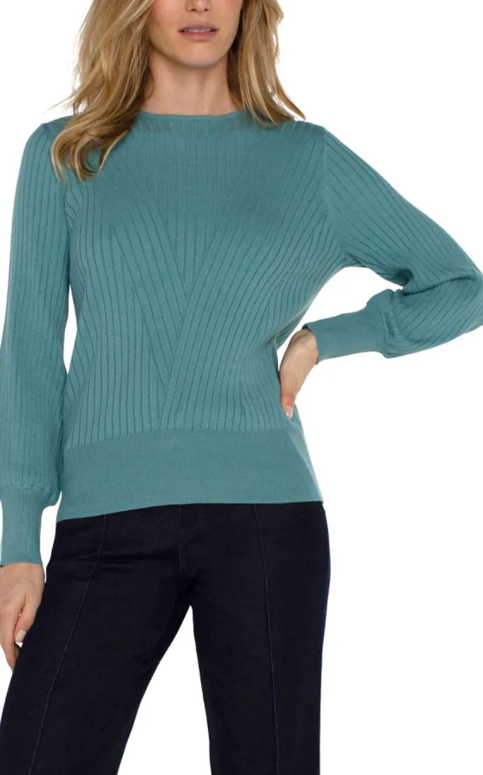 Long Sleeve Ribbed Crew Sweater
