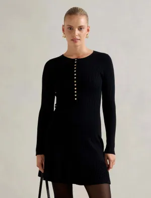 Louise Button Through Knit Mini Dress